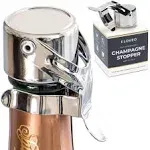 Champagne Stoppers by Kloveo - Patented Seal - Chrome - 1 Piece