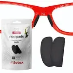 Setex Gecko Grip 1mm Anti Slip Eyeglass Nose Pads, (Bulk Pack 15 Black Pair) USA Made, Innovative Microstructured fibers, 1mm x 7mm x 16mm