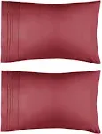 CGK Linens Soft Microfiber Pillowcase Set of 2 - King - Burgundy