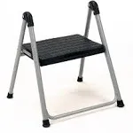 COSCO One Step Steel, Resin Steps, Step Stool without Handle, Platinum/Black