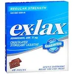 ex-lax Regular Strength Stimulant Laxative Chocolated Pc - 48ct