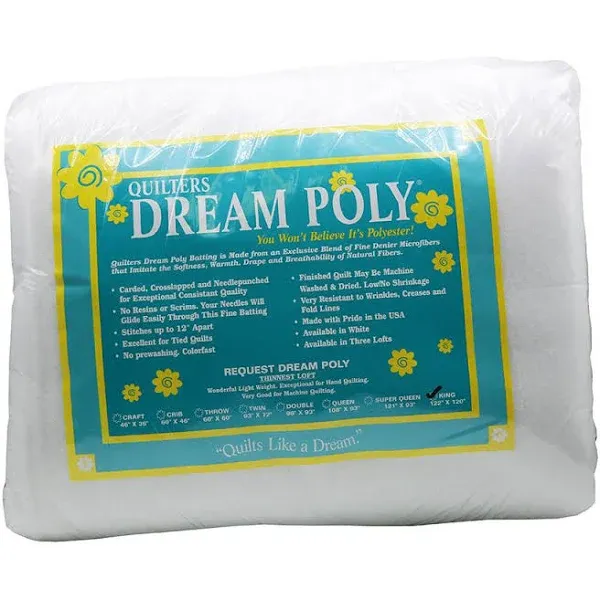 Quilters Dream Request White Poly King Batting