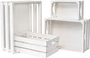 Jumbo Humble Large Wooden Unfinished Set of 4 Storage Crates