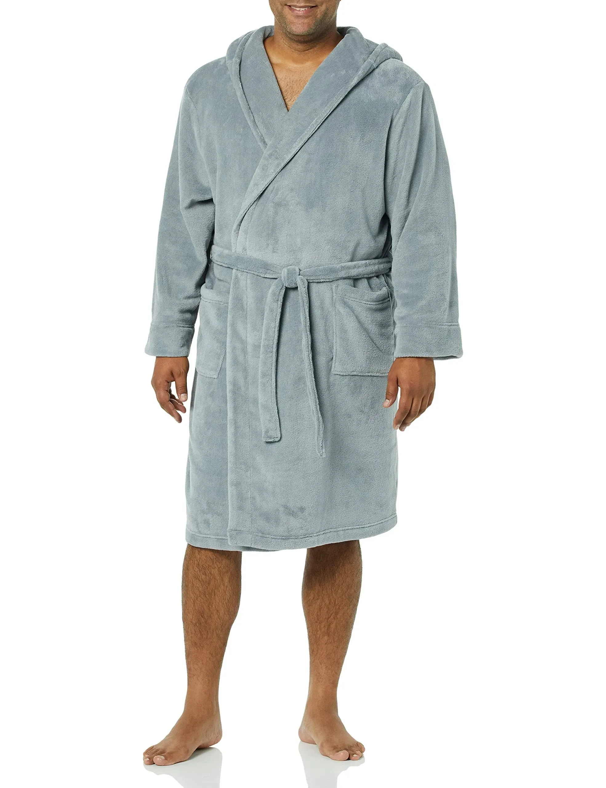 Amazon Essentials Men's Mid-Length Plush Robe