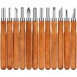 Wood Carving Tools, Adevena 12 Set SK2 Carbon Steel Sculpting Knife Kit for Beginners & Professions