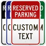 Reserved Parking Sign, Custom Parking Signs for Business, 12x18 Inches, 3M EGP Reflective, Rust Free .063 Aluminum, Fade Resistant, Made in USA by My Sign Center (Post Holes)