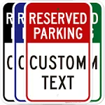 Reserved Parking Sign, Custom Parking Signs for Business, 12x18 Inches, Rust Free .063 Aluminum, Fade Resistant, Made in USA by My Sign Center (Post Holes)