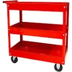 BIG RED 3-Tier Service Cart 400 lbs capacity metal cart on wheels For Garage ...