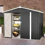 Udpatio 8-ft x 6-ft Metal Shed Galvanized Steel Storage Shed