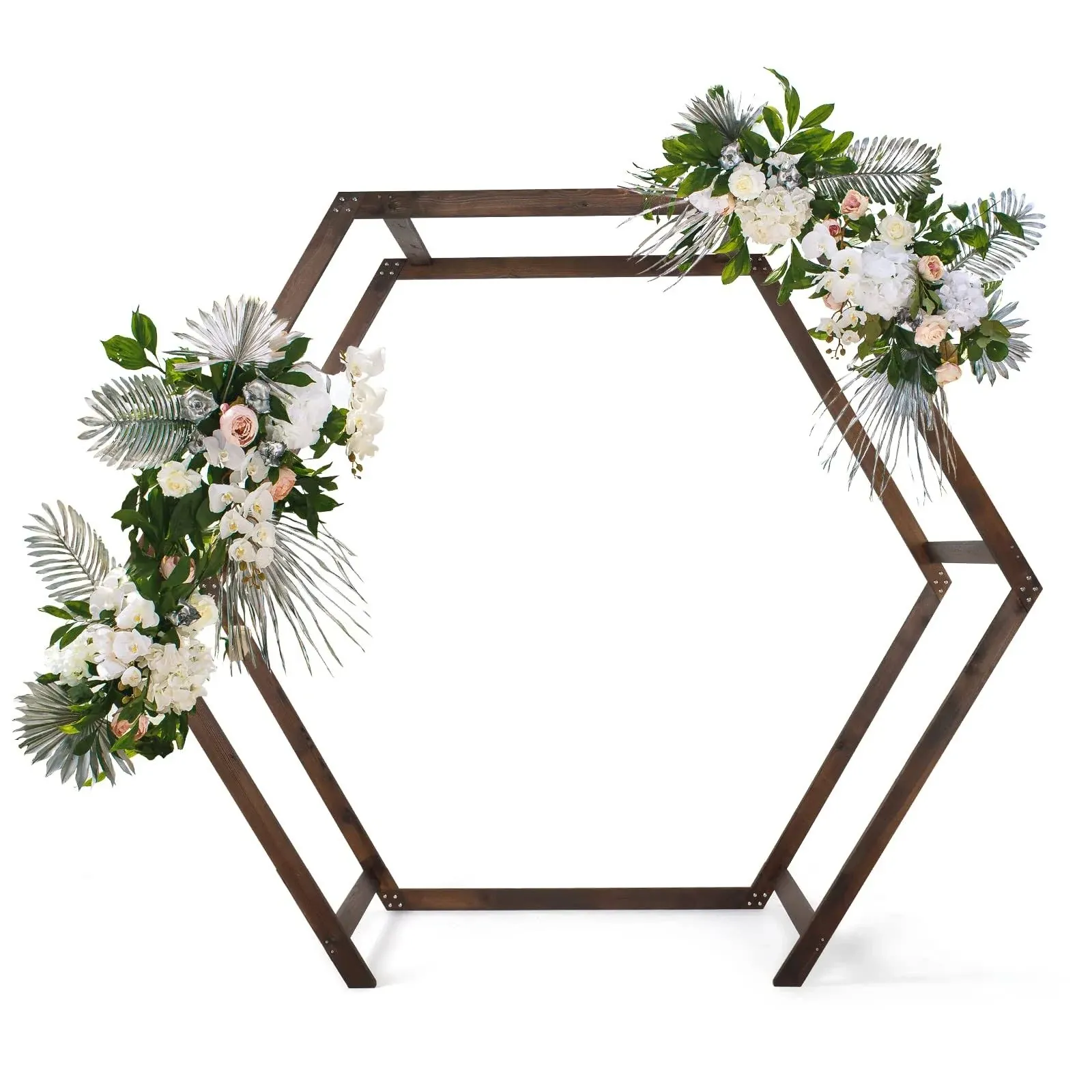 Wooden Wedding 7FT Arbor, Wedding Arch for Ceremony, Heptagonal Photo ...