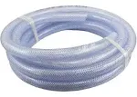 10 ft x 3/16" ID High Pressure Braided Clear Flexible PVC Tubing Heavy Duty UV Chemical Resistant Vinyl Hose