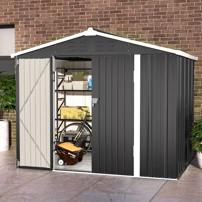 UDPATIO 8-ft x 6-ft Metal Shed Galvanized Steel Storage Shed Lowes.com