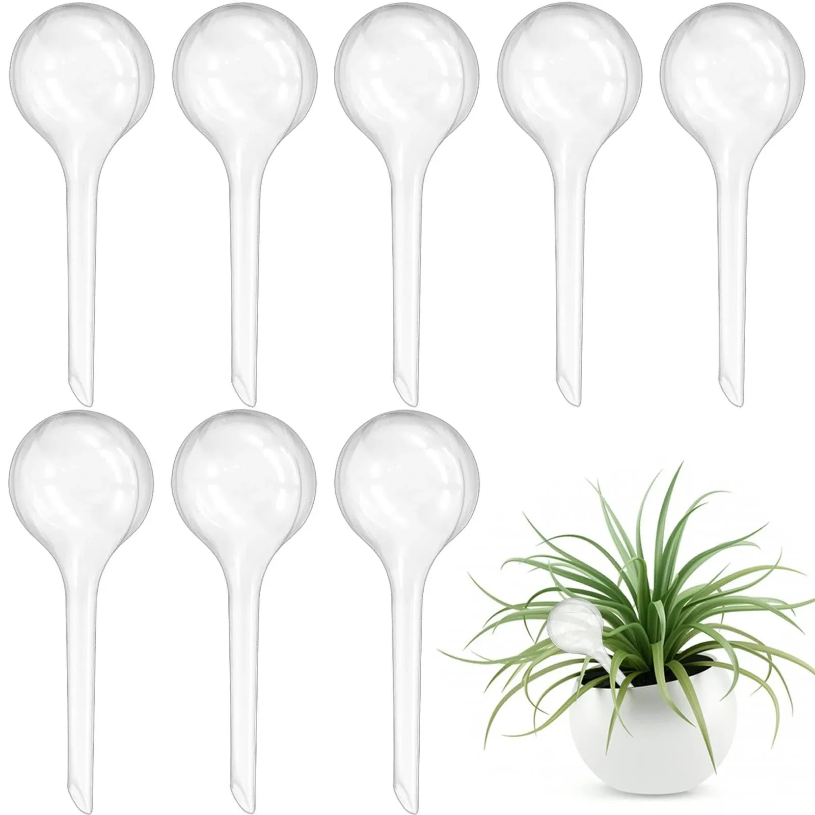 8pcs, Plant Bulbs Watering Dispenser,, 5cm/2inch S Size(2.71oz) Automatic Plant Waterers, Self Watering System For Indoor Outdoor Plant Watering Bulbs Transparent Self Watering Globes