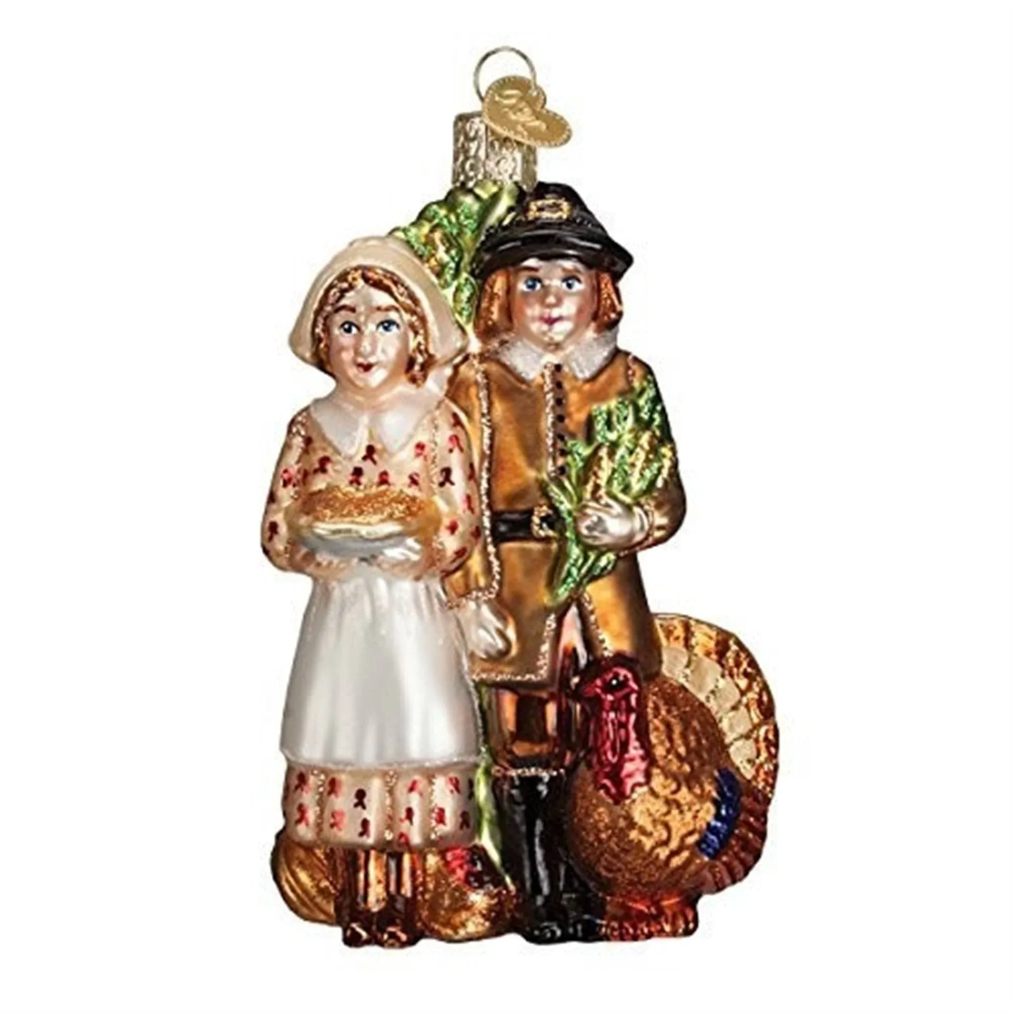 Old World Christmas Pilgrim Thanksgiving Glass Blown Ornaments for Christmas Tree