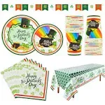 Gatherfun St Patrick’s Day Party Supplies SERVE 25 Green Shamrocks Disposable