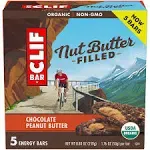 CLIF Nut Butter Bar Organic Snack Bars Chocolate Chip Peanut Butter 5 Count