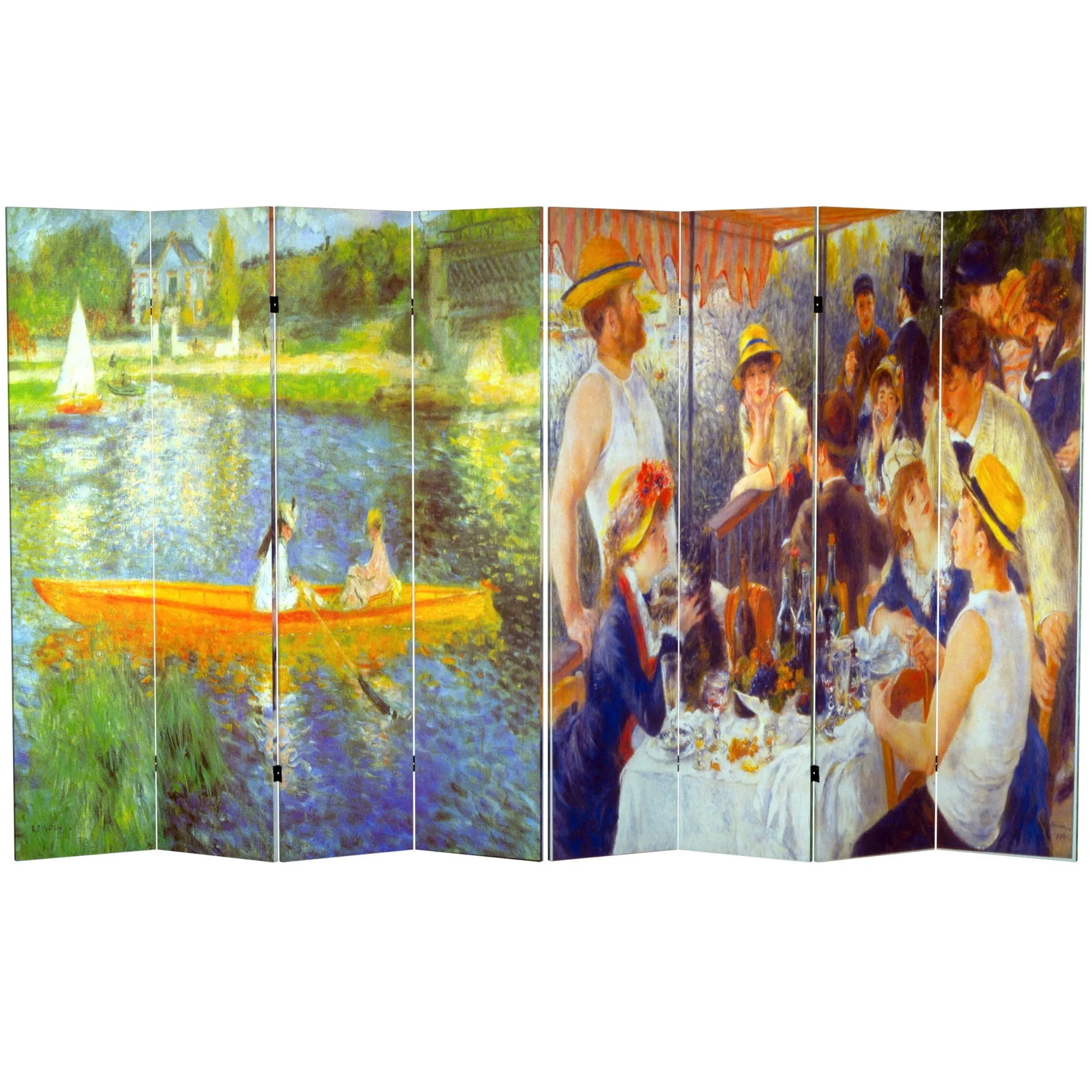 6' Tall Double Sided Works of Renoir Room Divider, The Seine/The Luncheon - Contemporary - Screens And Room Dividers - by Oriental Furniture | Houzz