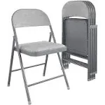 Cosco SmartFold Fabric Folding Chair, 4-Pack, Gray