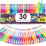 TANMIT Gel Pens, 33 Color Gel Pen Fine Point Colored Pen Set with 40% More Ink for Adult Coloring Books, Drawing, Doodling, Scrapbooks Journaling