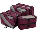 BAGAIL 6 Set Packing Cubes,3 Various Sizes Travel Luggage Packing Organizers (Burgundy)