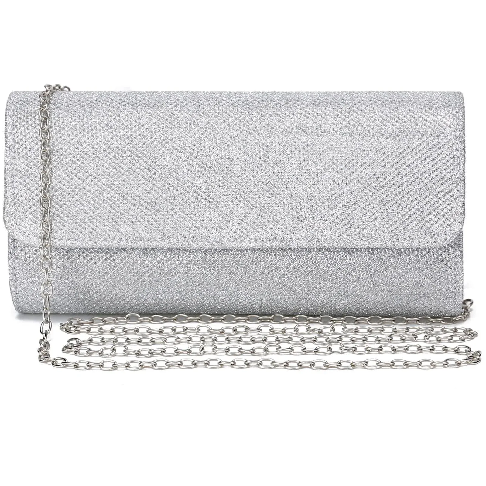 Outrip Women&#039;s Evening Bag Clutch Purse Glitter Party Wedding Small, Silver 