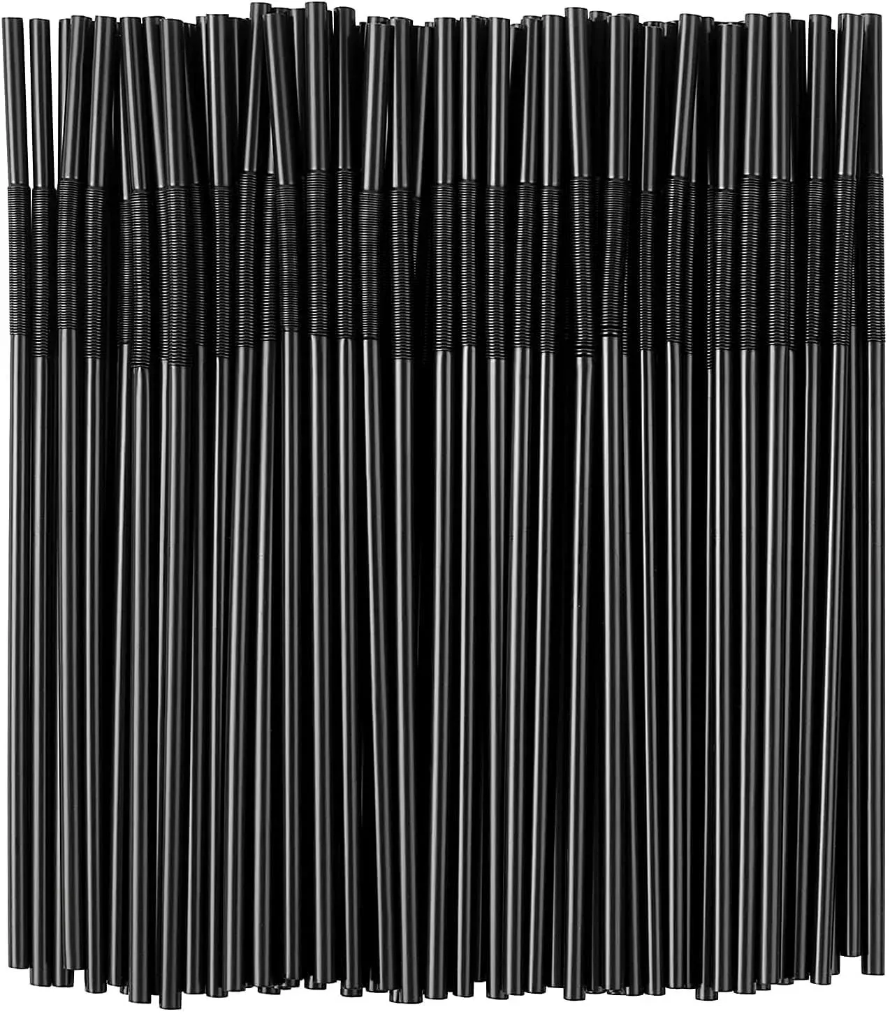 400PCS Black Flexible Plastic Straws,Black Disposable Bendy Party Fancy Straws13inch Extra Long Straws Party Decorations…