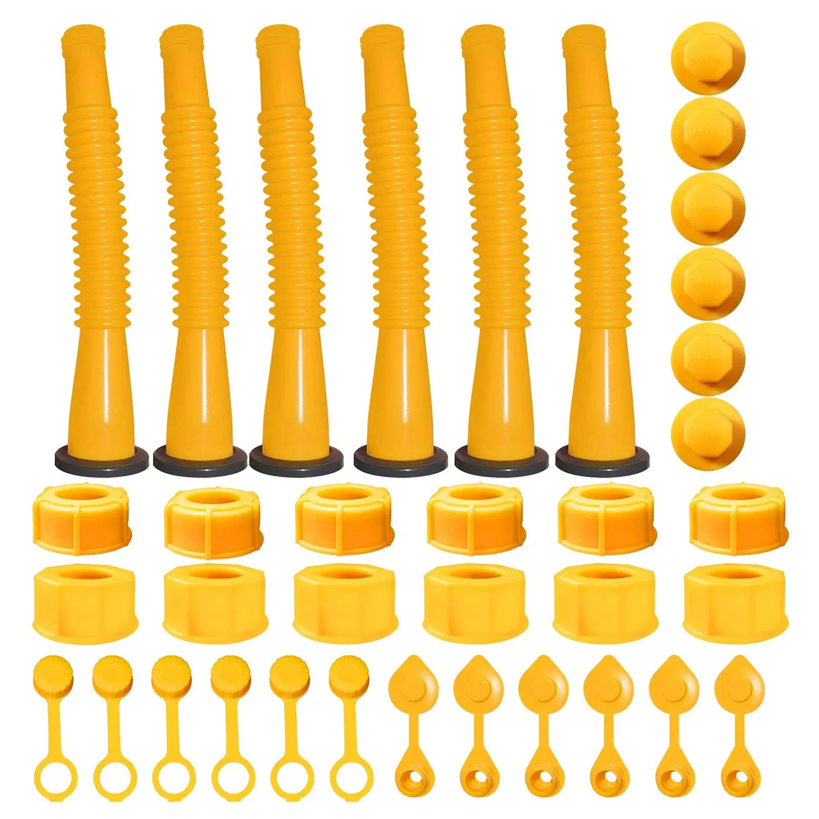 Gas Can Spout Replacement, Gas Can Nozzle,(6 Kit-Yellow) suitable for most 1/...