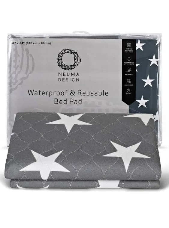 Bed Pad for Incontinence Reusable 52” x 34” - Large Washable Waterproof Mattress Protector for Seniors, Bedwetting Kids, Hospitals, Pets (2 Pack)