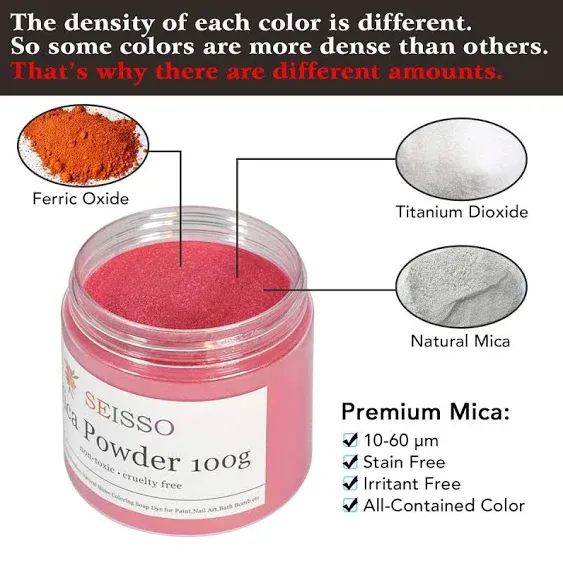 Pink Mica Powder for Epoxy Resin 3.5 oz /100g Powdered Pigment for Soap Colorant ...