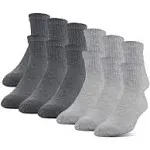 Men&#039;s Polyester Half Cushion Ankle Socks, 12-Pairs, Grey, Shoe Size: 6-12