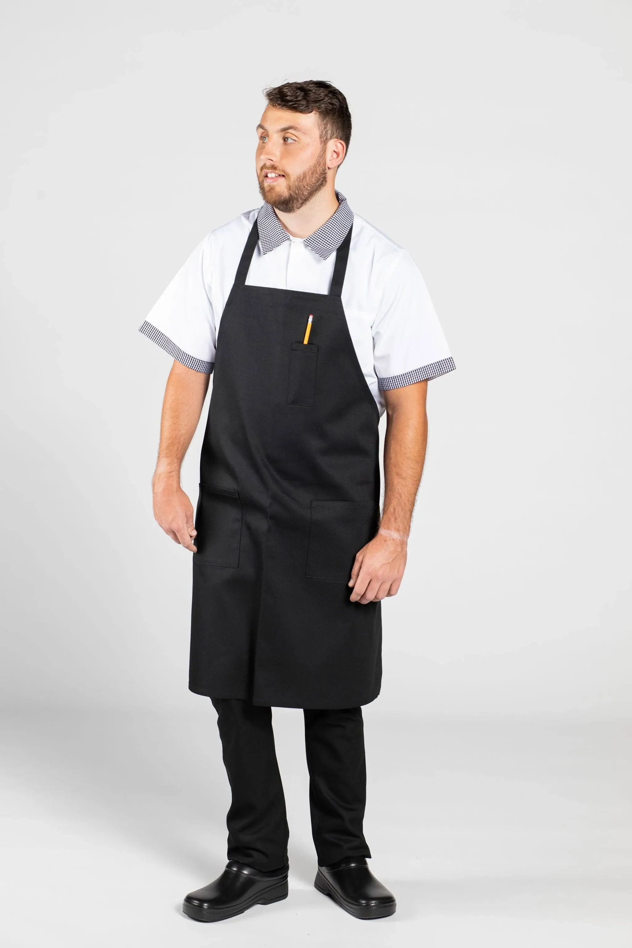 Uncommon Threads Patch Pocket Bib Apron - Black