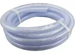 Duda Energy HPpvc038-025ft 25' x 3/8" ID High Pressure Braided Clear Flexible PVC Tubing Heavy Duty UV Chemical Resistant Vinyl Hose