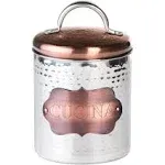 Amici Home Cucina Collection Metal Storage Canister, 38-Ounce - Silver/Bronze