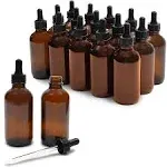 Juvale 15 Pack 4oz Amber Glass Bottles with Eye Dropper Dispenser and 6 Funnels for Essential Oils, Travel Aromatherapy Perfume, Liquids (120ml)