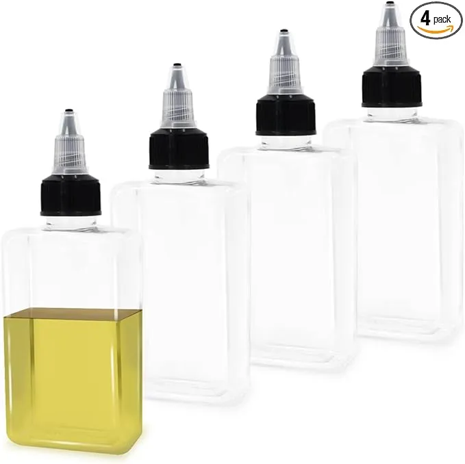 LELE LIFE 4Pcs Small Oil Dispenser Bottle for Camping, 3.4oz Leak-Proof Squee...