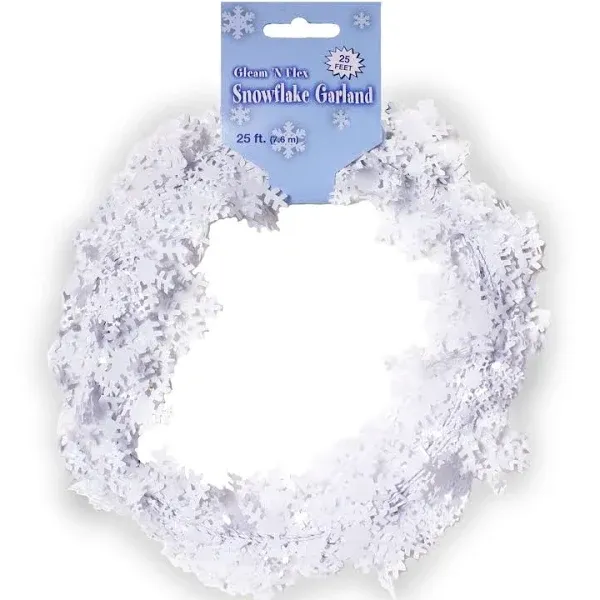 Gleam And Flex Snowflake Garland - 25 Feet