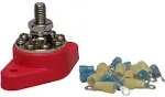 3/8&#034; Red Distribution Stud Junction Post -8 Terminal Block- Buss Bar Kit