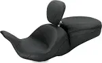 Mustang Lowdown Plain Seat With Driver Backrest for Harley Touring 08-23