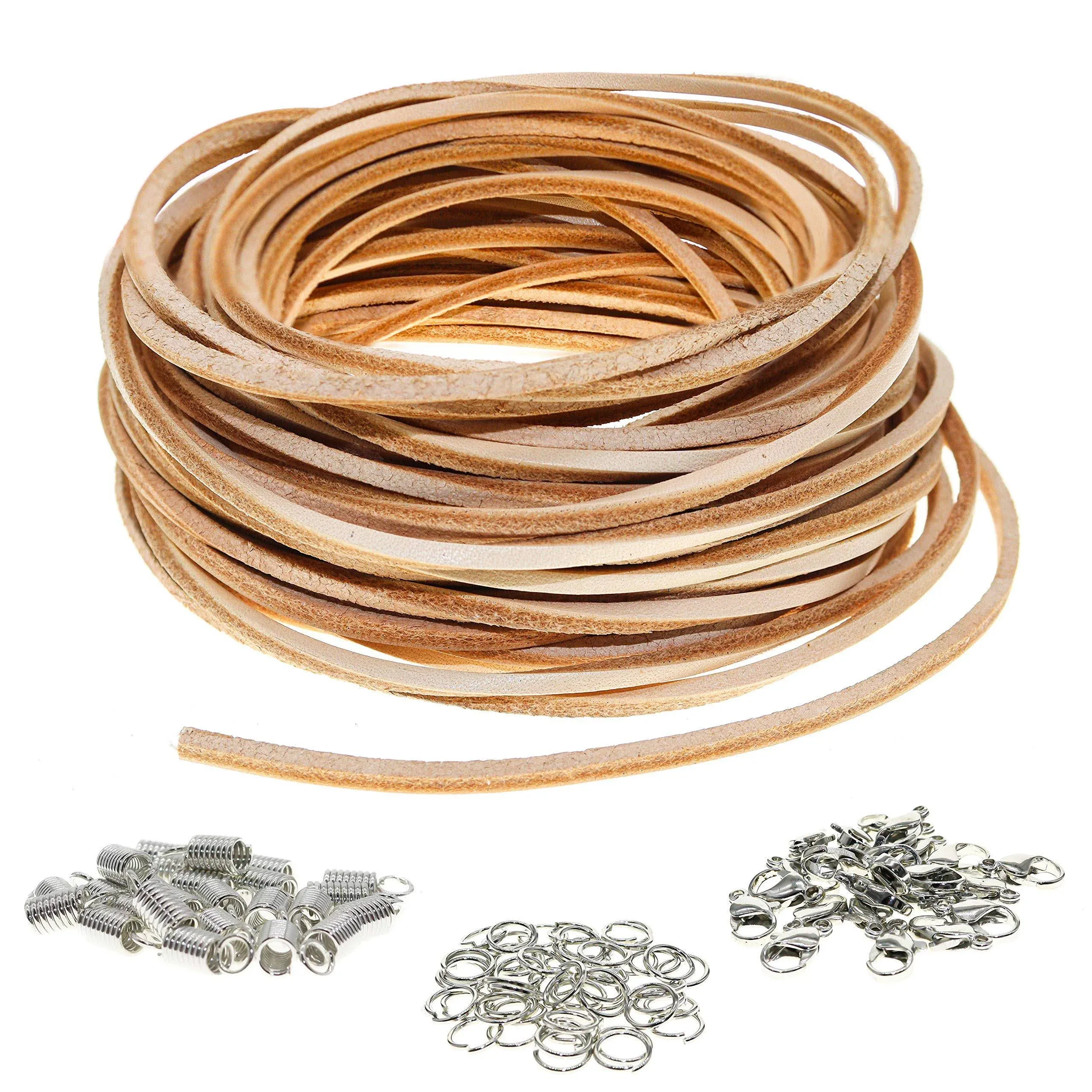 Fun-Weevz 10 Meters of 2mm Square Leather Cord for Jewelry Making Adults ...