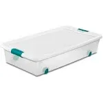 Sterilite 14988004 Storage Tote, Clear/White, Polypropylene, 33 7/8 In L, 18