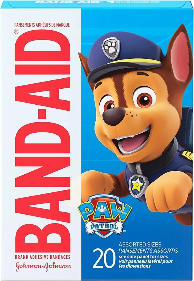 Band-Aid Brand Adhesive Bandages Featuring Nickelodeon Paw Patrol, Assorted Sizes, 20 Count