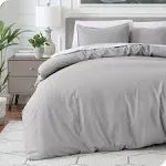 Bare Home Bedding Duvet Cover Set Queen Size - Premium 1800 Duvet Cover Collection - Lightweight, Duvet Cover - Soft Textured Bedding Duvet Cover (Queen, Modern Plaid - Midnight Blue/White)