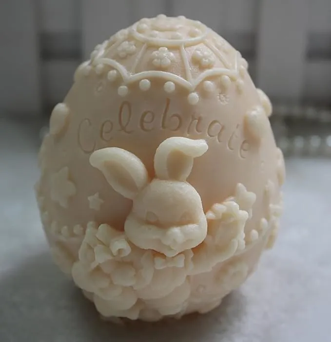 ESEENS Rabbit Egg Soap Mold Handmade Soap Silicone Mold Soap Mold Candle Mold Ice ...