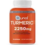 Turmeric Curcumin with Black Pepper Ginger, Qunol 2400mg Ginger