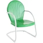 Crosley Furniture Griffith Metal Patio Chair in Grasshopper Green