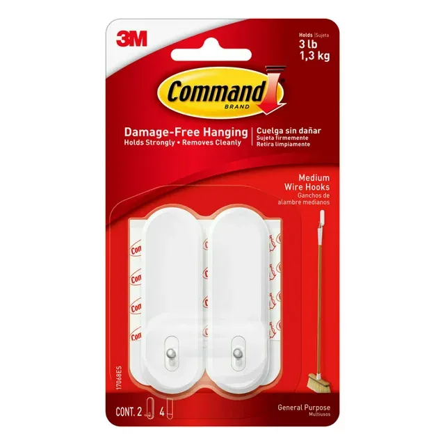 3M Command General Purpose Hooks, Medium - 2 pack