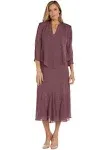 R&M Richards Women's One Size Beaded Chiffon Jacket Dress