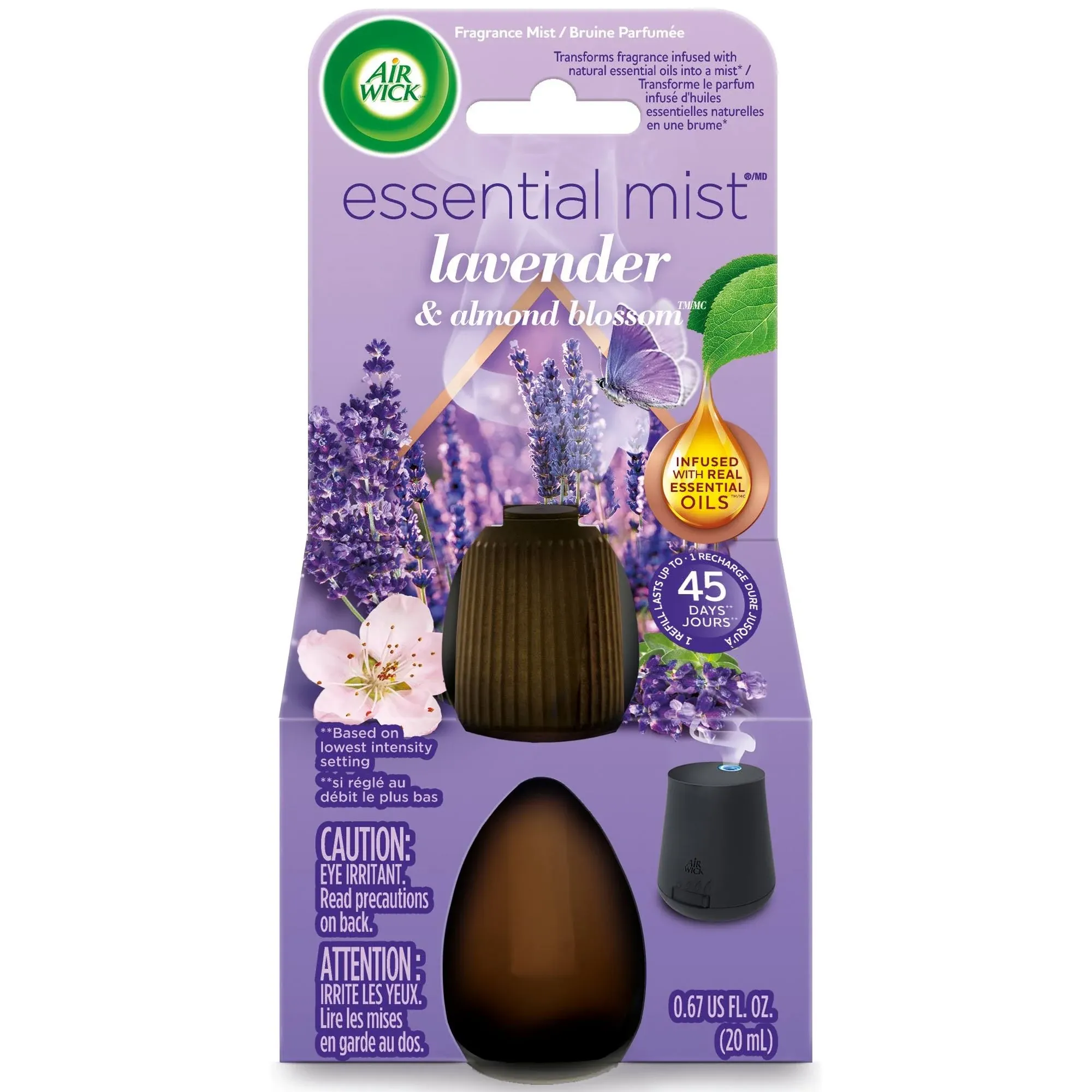 Air Wick Essential Mist Refill, Lavender and Almond Blossom, 0.67 oz