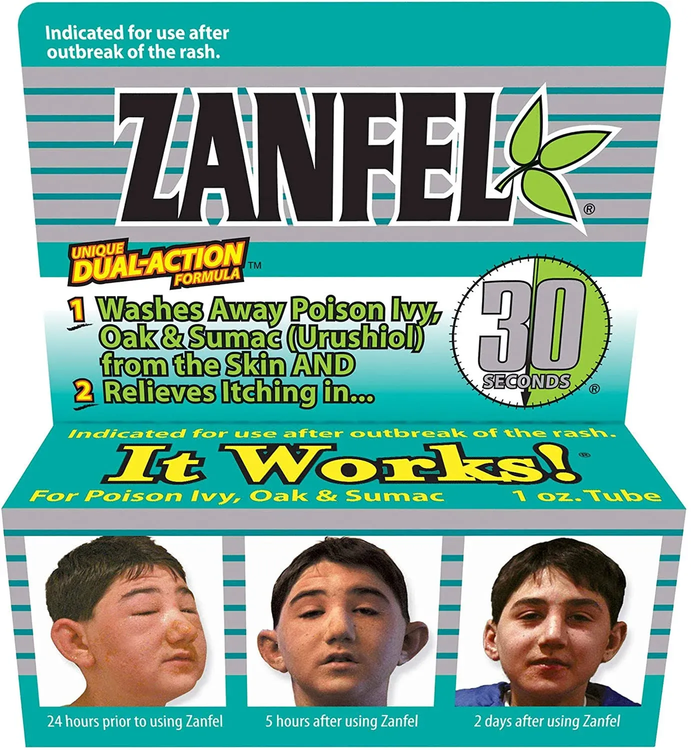 ZANFEL Poison Ivy, Oak, &amp; Sumac Dual Topical Solution / Wash (1oz) 01 / 2030