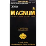 Trojan Magnum Large Size Lubricated Condoms - 12 Count